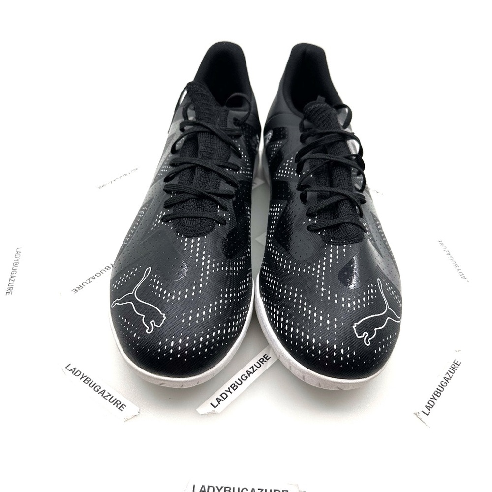 NWOB Puma Future Men's Black and White Indoor Soccer Cleats Size 13